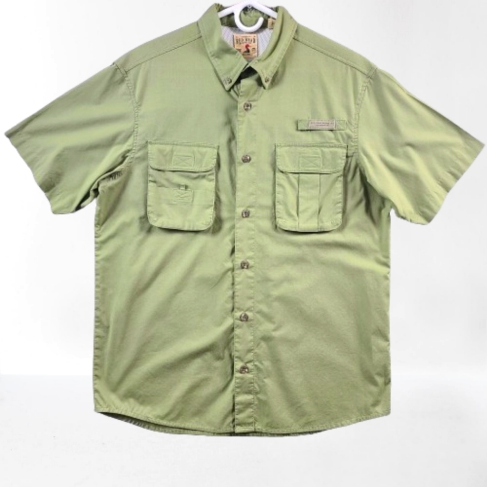 RedHead Men's Large Utility Button Up Shirt Green